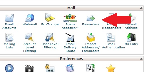 Open the Forwarder page from within cPanel.